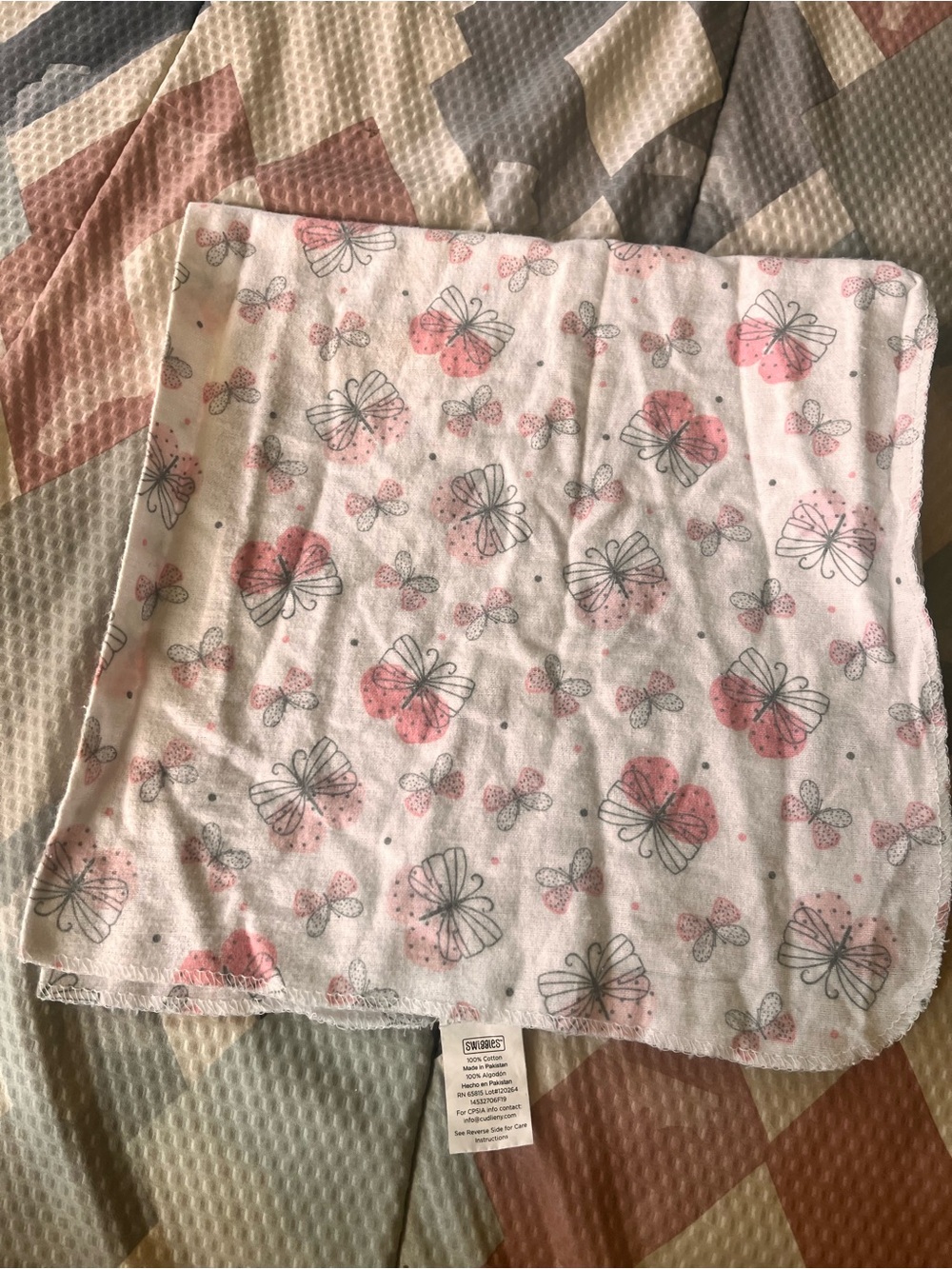 Soft Pink Butterfly Baby Blanket